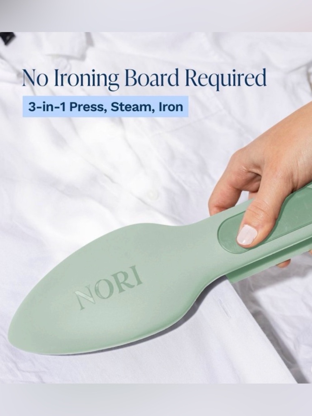 NOR 3-in-1 Handheld Garment Steamer in Sage Green